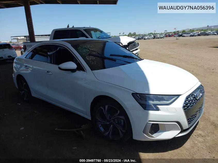 2022 Audi A3 Premium 40 Tfsi Front-Wheel Drive S Tronic VIN: WAUAUDGY7NA056396 Lot: 39497760