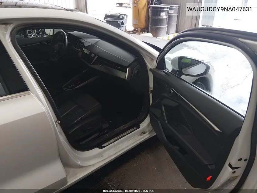 2022 Audi A3 Premium 40 Tfsi Quattro S Tronic VIN: WAUGUDGY9NA047631 Lot: 45342033