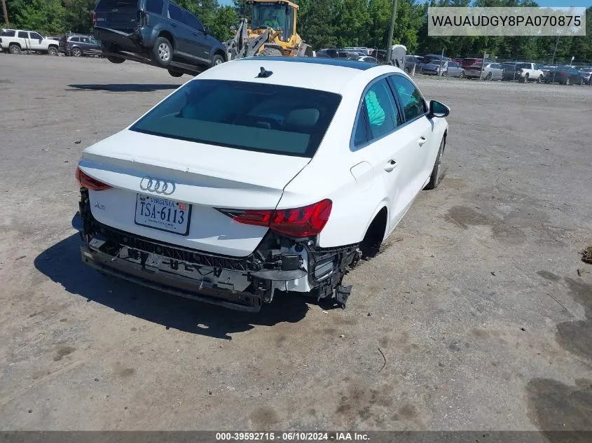 2023 Audi A3 Premium 40 Tfsi Front-Wheel Drive S Tronic VIN: WAUAUDGY8PA070875 Lot: 39592715