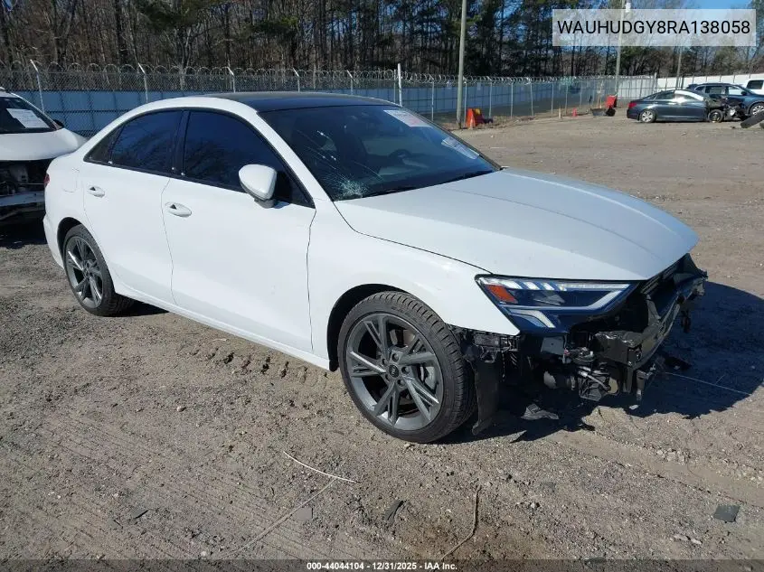 WAUHUDGY8RA138058 2024 Audi A3 Premium Plus 40 Tfsi Quattro S Tronic