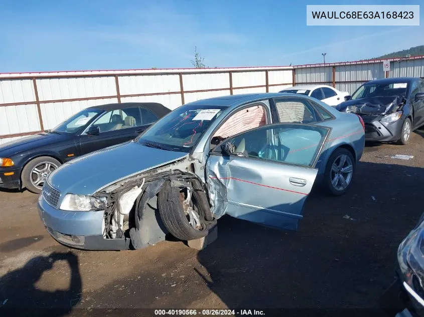 WAULC68E63A168423 2003 Audi A4 1.8T