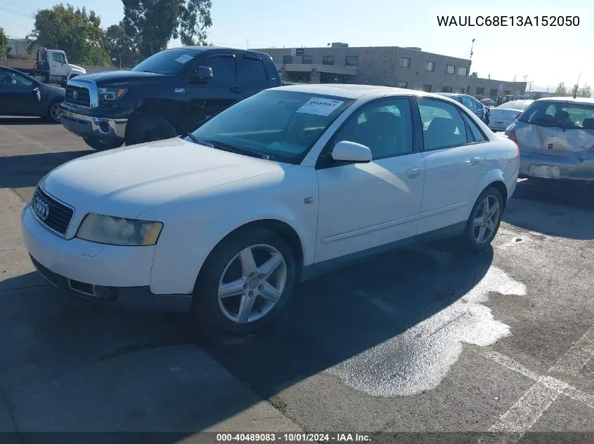 2003 Audi A4 1.8T VIN: WAULC68E13A152050 Lot: 40489083