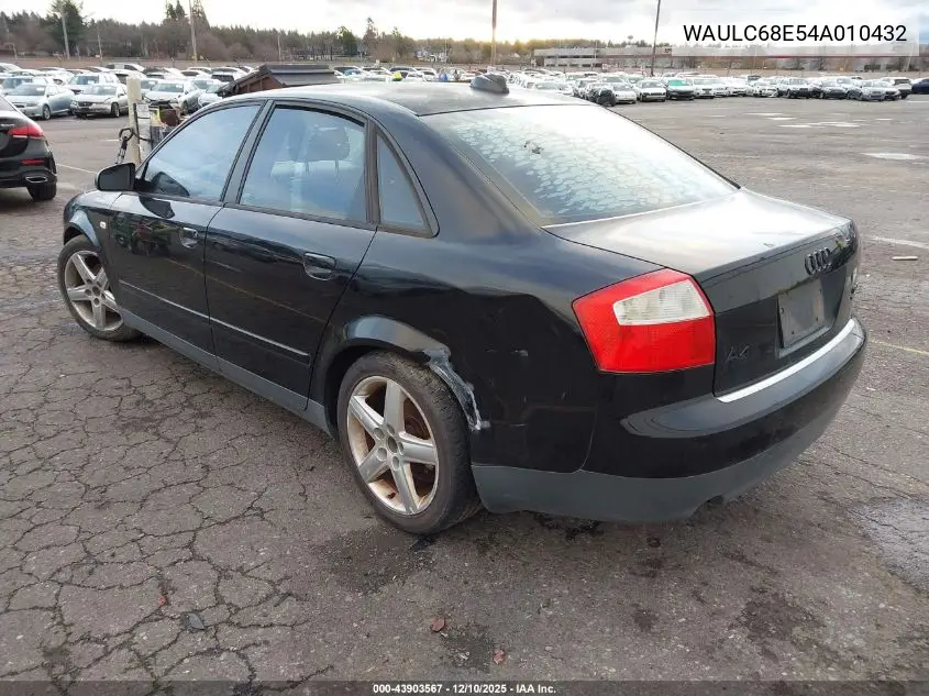 WAULC68E54A010432 2004 Audi A4 1.8T