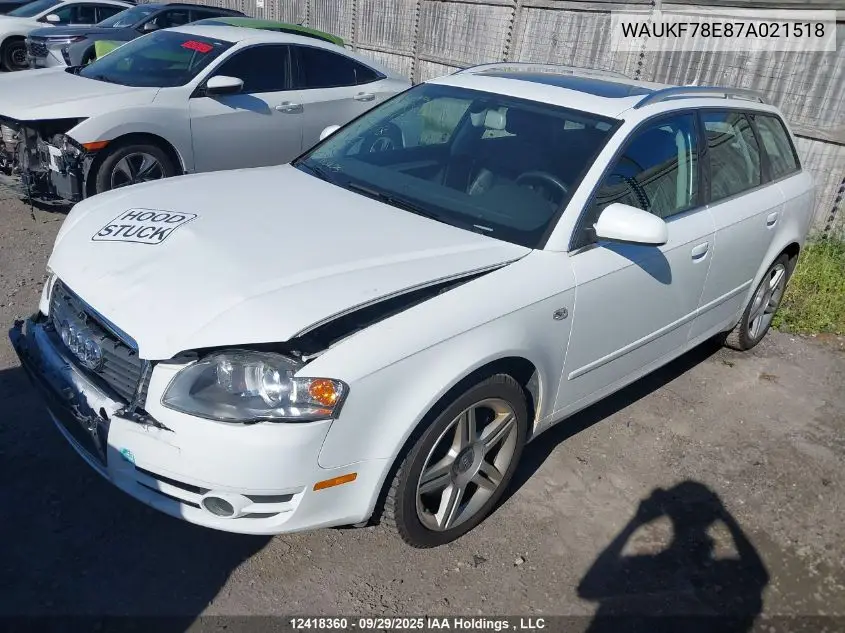 WAUKF78E87A021518 2007 Audi A4 2.0T Avant Quattro
