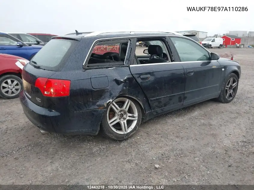 WAUKF78E97A110286 2007 Audi A4 2.0T Avant Quattro