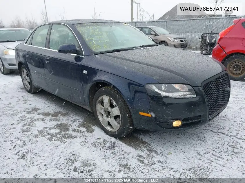 WAUDF78E57A172941 2007 Audi A4 2.0T Quattro