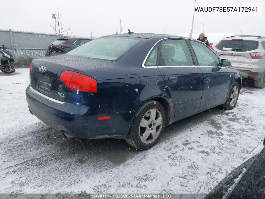 WAUDF78E57A172941 2007 Audi A4 2.0T Quattro
