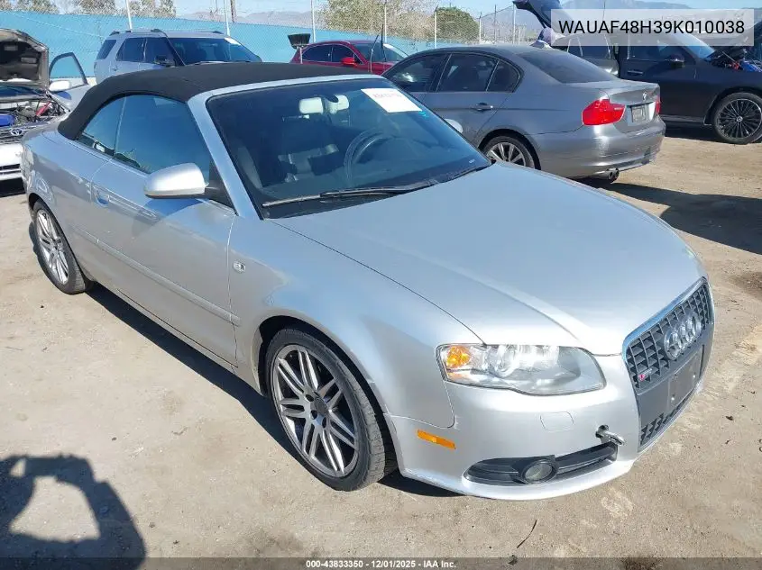 WAUAF48H39K010038 2009 Audi A4 2.0T Cabriolet