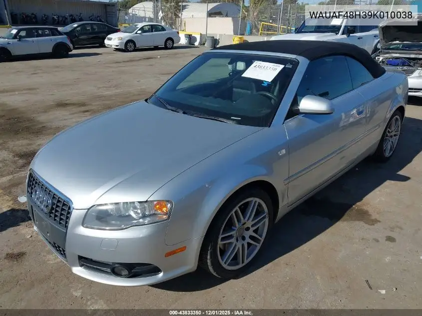 WAUAF48H39K010038 2009 Audi A4 2.0T Cabriolet