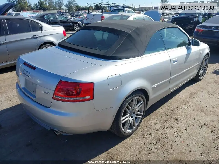 WAUAF48H39K010038 2009 Audi A4 2.0T Cabriolet