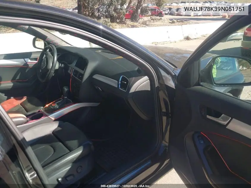 WAUJF78K39N051751 2009 Audi A4 2.0T Premium