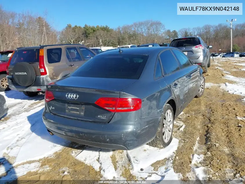 WAULF78KX9N042148 2009 Audi A4 2.0T Premium