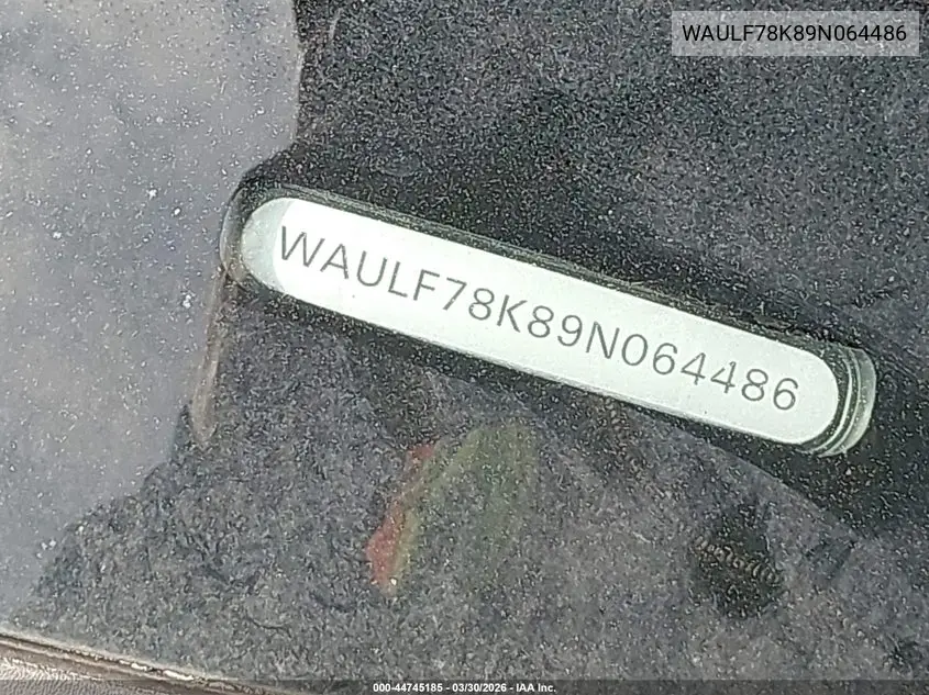 WAULF78K89N064486 2009 Audi A4 2.0T Premium