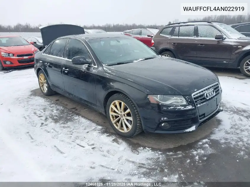 WAUFFCFL4AN022919 2010 Audi A4 2.0T Premium