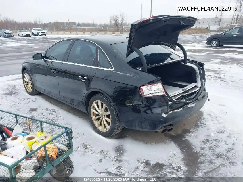 WAUFFCFL4AN022919 2010 Audi A4 2.0T Premium