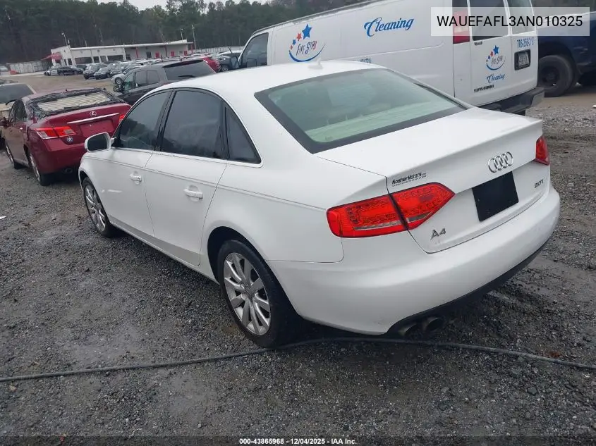 WAUEFAFL3AN010325 2010 Audi A4 2.0T Premium