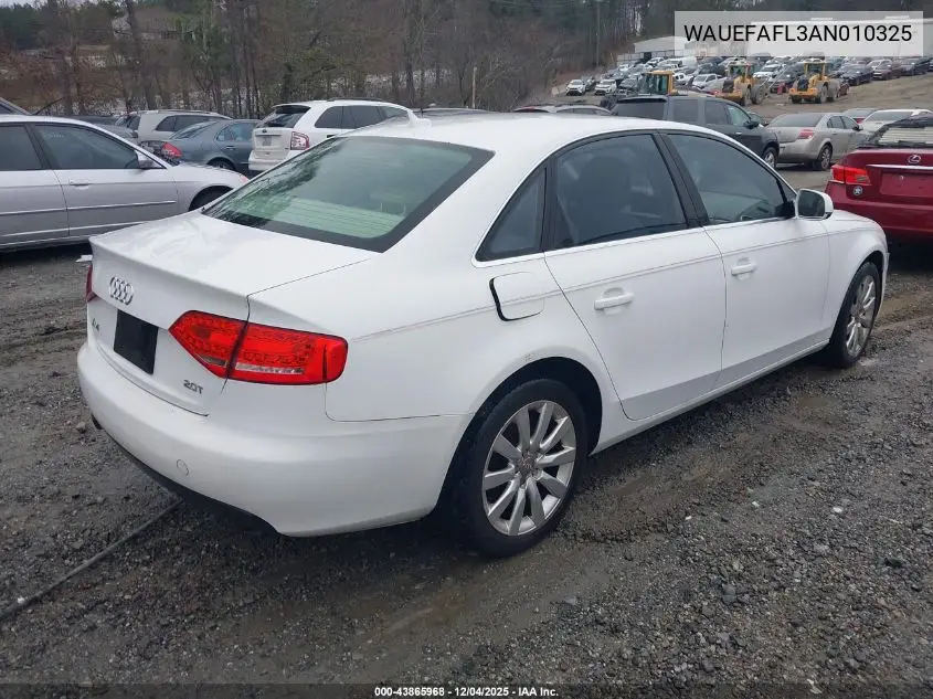 WAUEFAFL3AN010325 2010 Audi A4 2.0T Premium