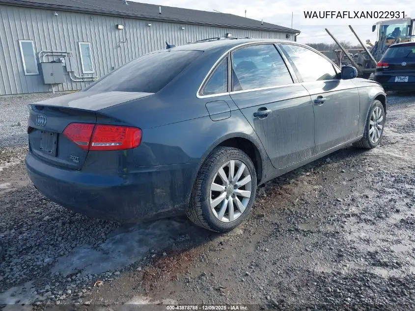 WAUFFAFLXAN022931 2010 Audi A4 2.0T Premium