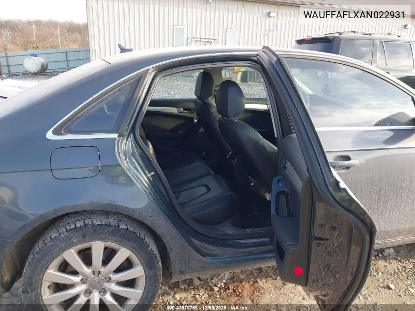 WAUFFAFLXAN022931 2010 Audi A4 2.0T Premium