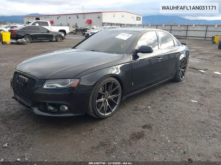 WAUHFAFL1AN031171 2010 Audi A4 2.0T Premium