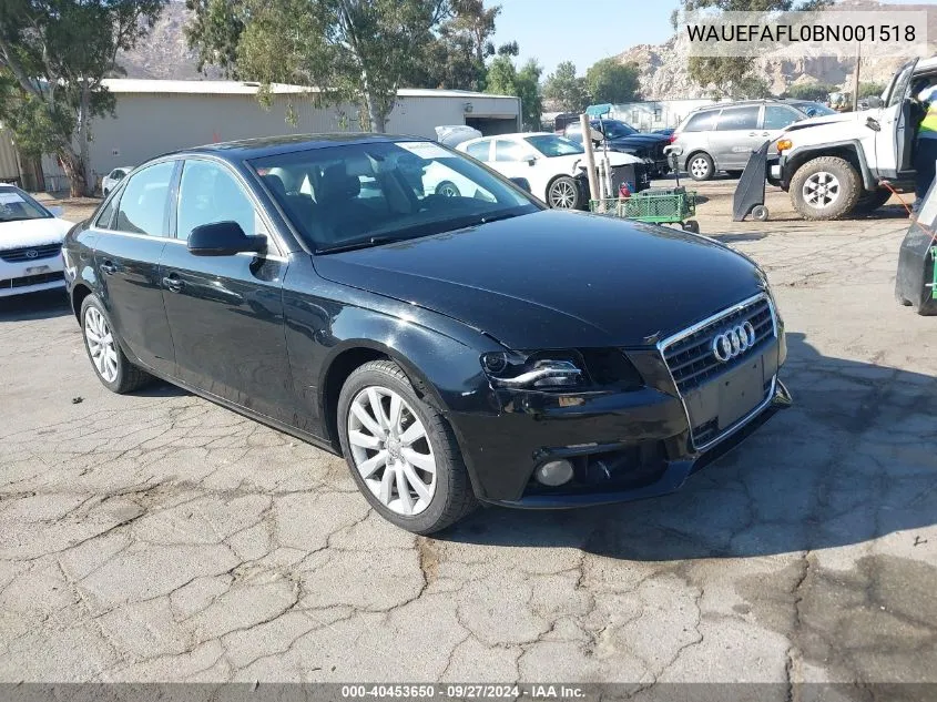 WAUEFAFL0BN001518 2011 Audi A4 2.0T Premium