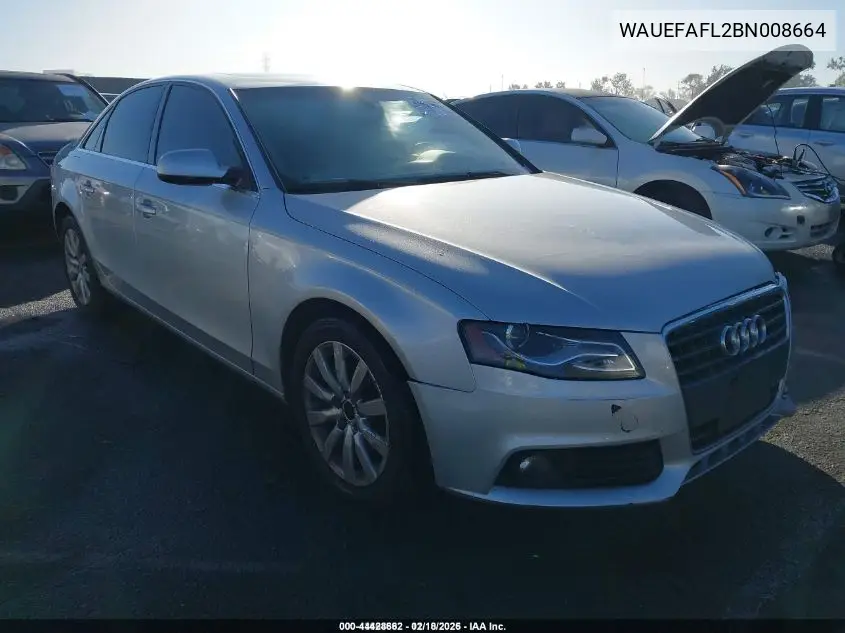 WAUEFAFL2BN008664 2011 Audi A4 2.0T Premium