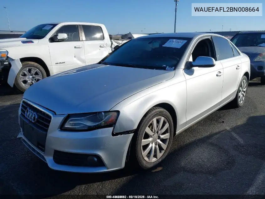 WAUEFAFL2BN008664 2011 Audi A4 2.0T Premium