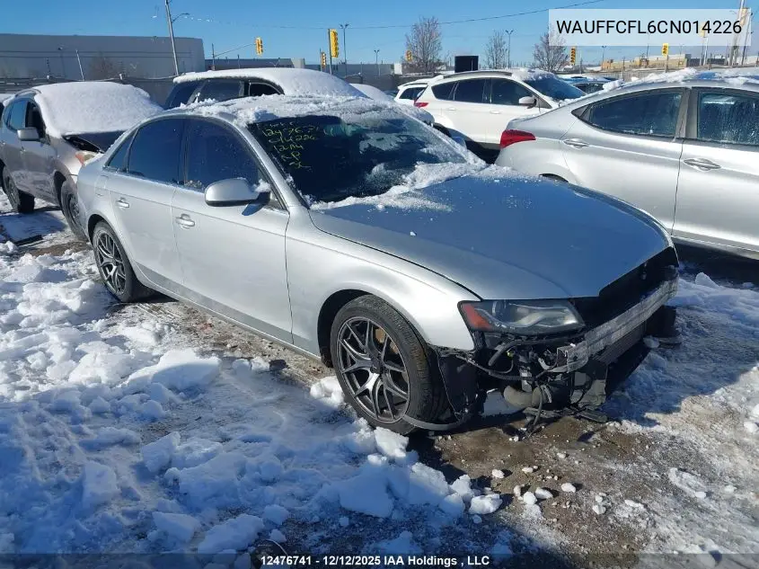 WAUFFCFL6CN014226 2012 Audi A4 Premium