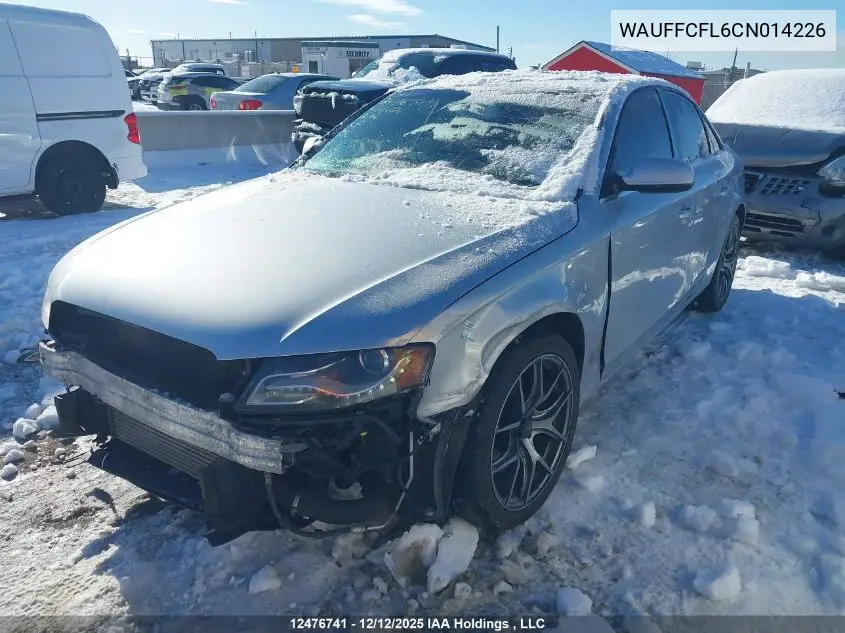 WAUFFCFL6CN014226 2012 Audi A4 Premium
