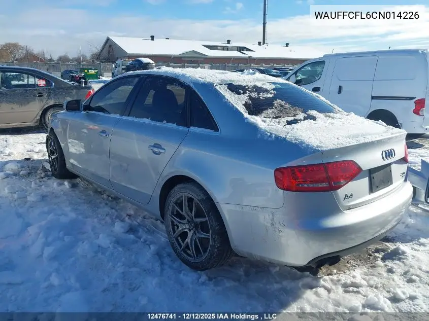 WAUFFCFL6CN014226 2012 Audi A4 Premium