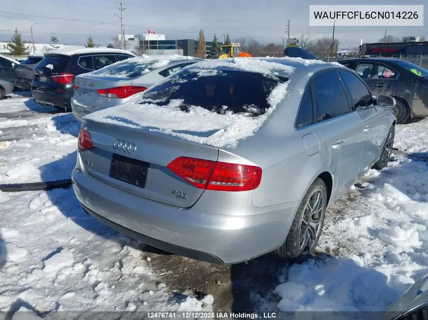 WAUFFCFL6CN014226 2012 Audi A4 Premium