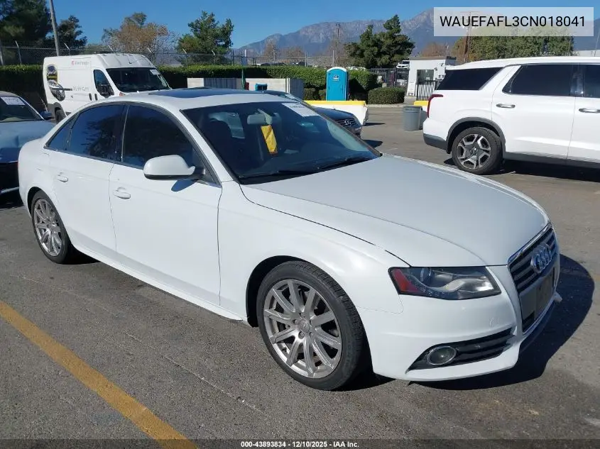 WAUEFAFL3CN018041 2012 Audi A4 2.0T Premium