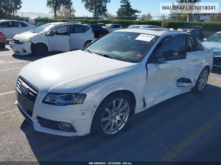 WAUEFAFL3CN018041 2012 Audi A4 2.0T Premium
