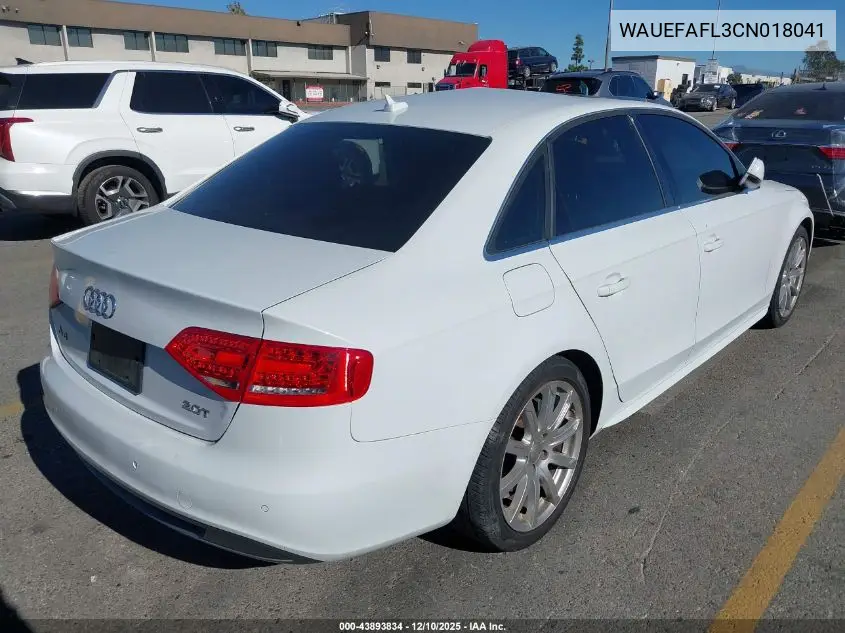 WAUEFAFL3CN018041 2012 Audi A4 2.0T Premium