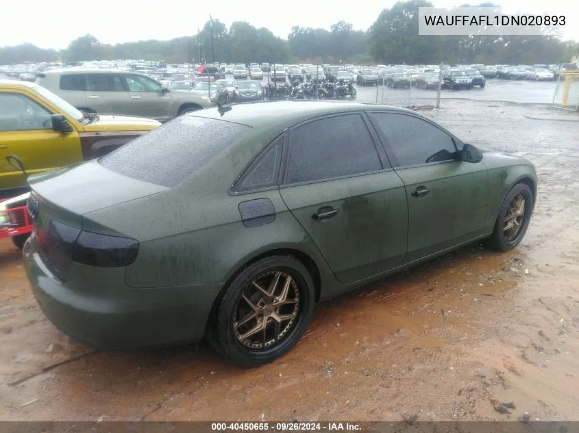 WAUFFAFL1DN020893 2013 Audi A4 2.0T Premium