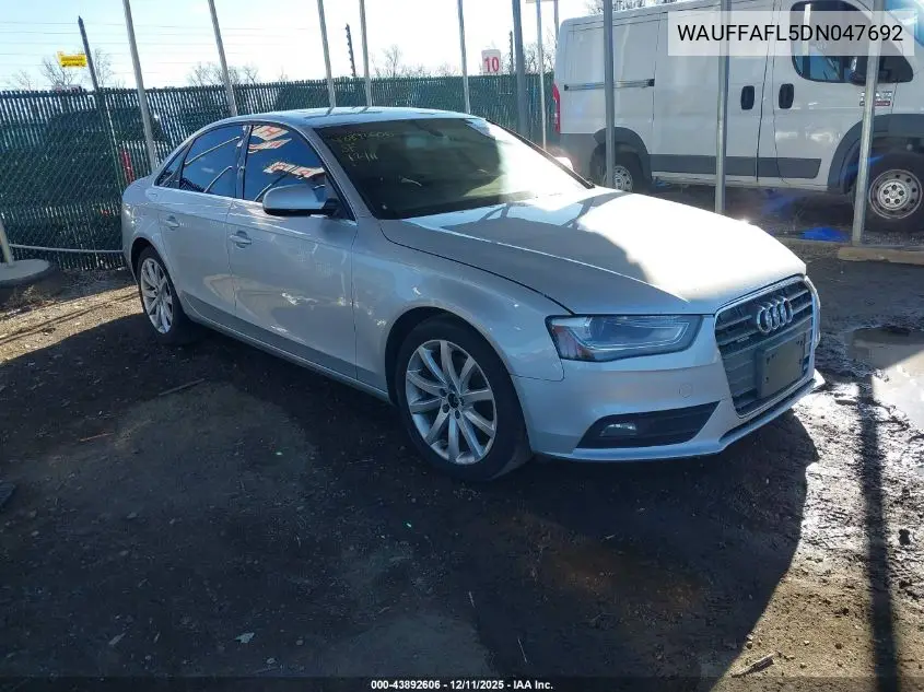 WAUFFAFL5DN047692 2013 Audi A4 2.0T Premium