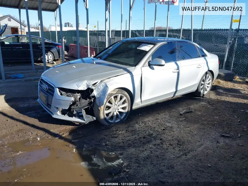 WAUFFAFL5DN047692 2013 Audi A4 2.0T Premium