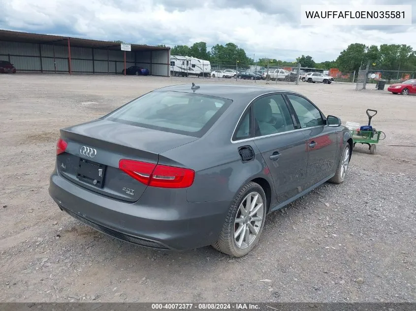 WAUFFAFL0EN035581 2014 Audi A4 2.0T Premium