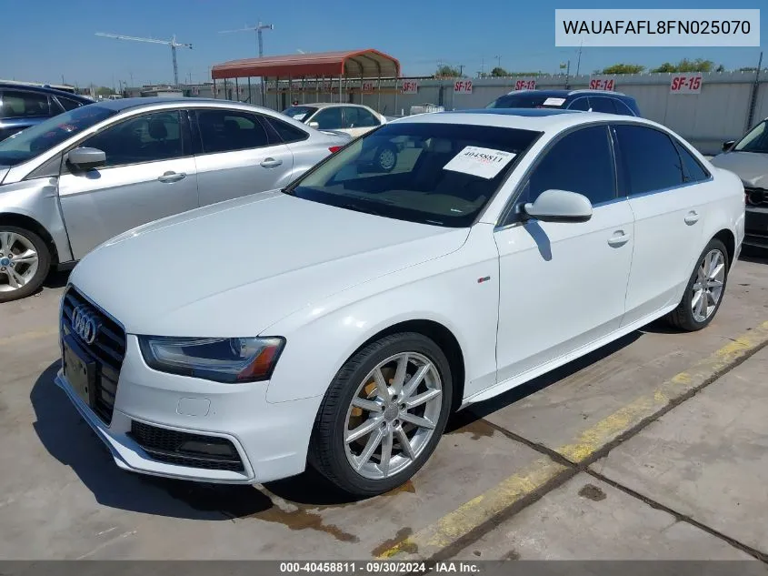 2015 Audi A4 2.0T Premium VIN: WAUAFAFL8FN025070 Lot: 40458811