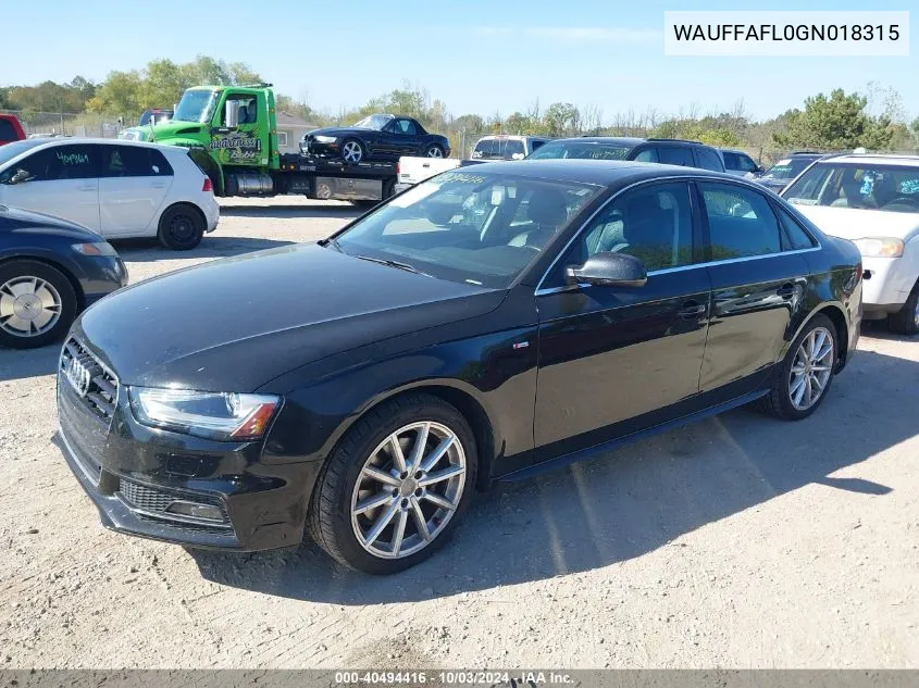 WAUFFAFL0GN018315 2016 Audi A4 2.0T Premium