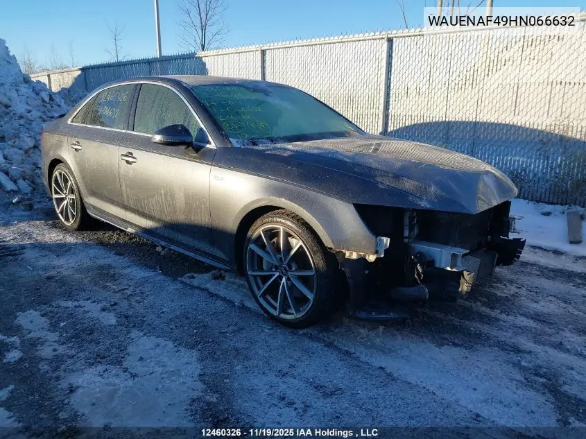 WAUENAF49HN066632 2017 Audi A4 Premium Plus