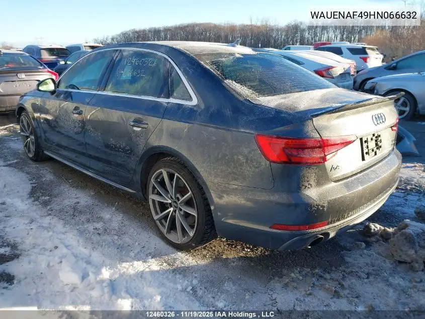 WAUENAF49HN066632 2017 Audi A4 Premium Plus
