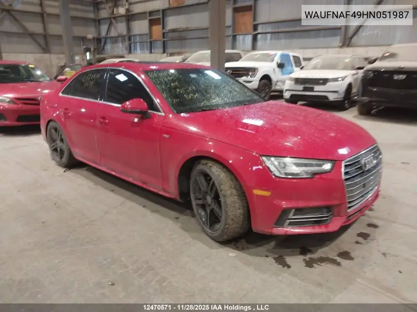WAUFNAF49HN051987 2017 Audi A4 2.0T Technik