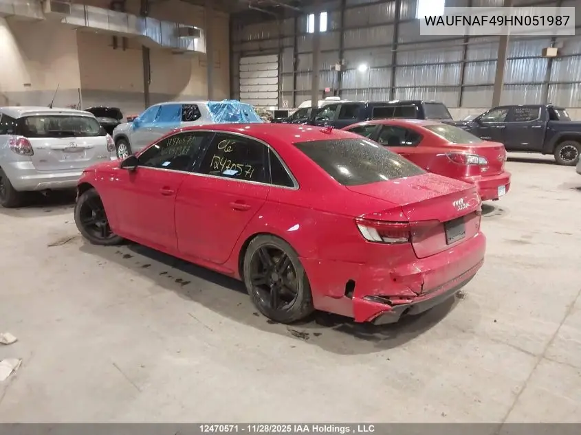WAUFNAF49HN051987 2017 Audi A4 2.0T Technik