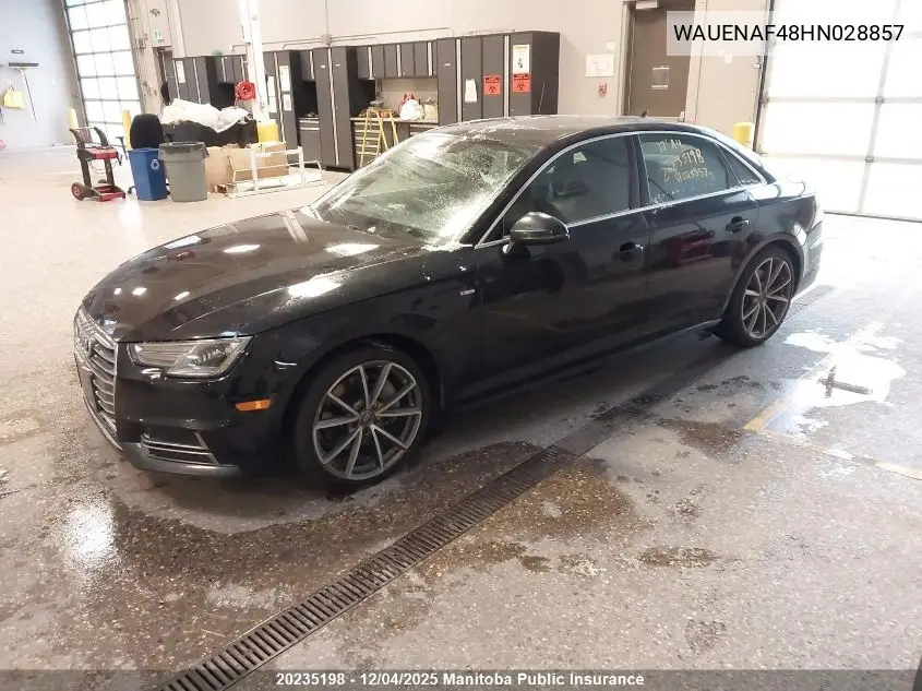 WAUENAF48HN028857 2017 Audi A4 2.0T Quattro