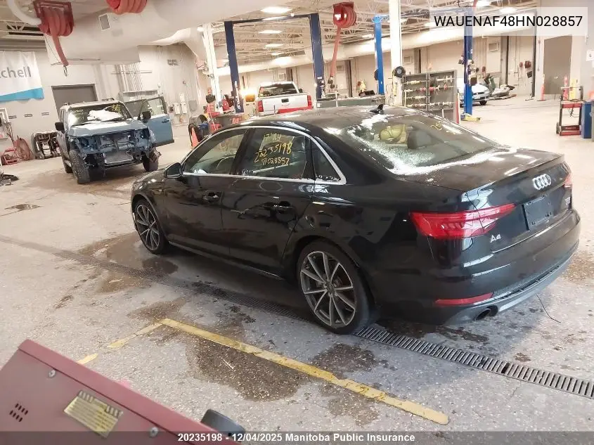 WAUENAF48HN028857 2017 Audi A4 2.0T Quattro