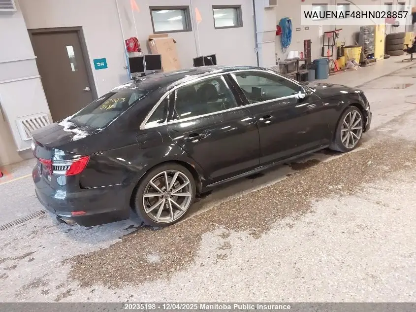 WAUENAF48HN028857 2017 Audi A4 2.0T Quattro