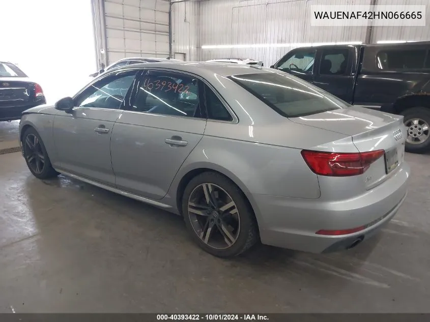 WAUENAF42HN066665 2017 Audi A4 2.0T Premium