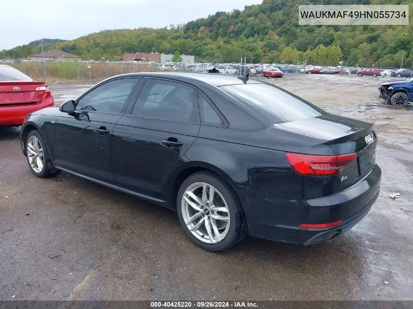 WAUKMAF49HN055734 2017 Audi A4 Season Of Audi Ultra Premium