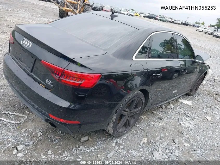 WAUENAF41HN055253 2017 Audi A4 2.0T Premium